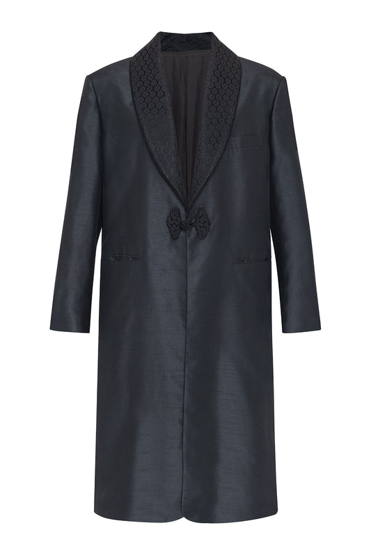 Classic Smoking Long Jacket "Godfather Black"